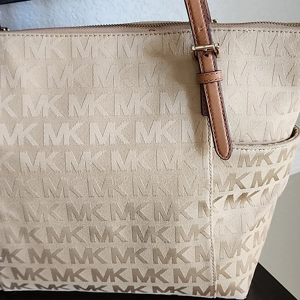 Michael Kors Monogramed Canvas Medium Size Tote/Shoulder Bag